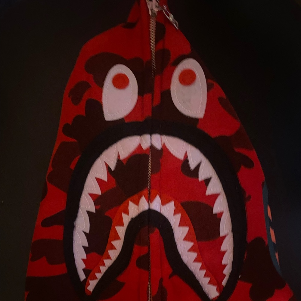 BRAND NEW Red bape hoodie zip up